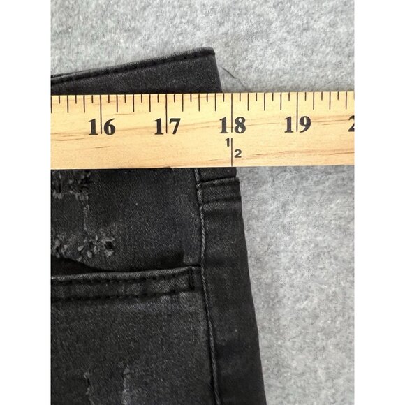 Adam Levine Black Jeans Women’s Size 17 Skinny Distressed Raw Hem - Picture 9 of 16